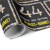 44. Geburtstag: Blumennummer, Individuelle Name, B Geschenkpapier (Rolleneckpunkt)