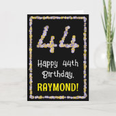 44. Geburtstag: Blumennummer, Individuelle Name, B Karte (Vorderseite)