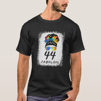 44. Geburtstag Fabulous Girl Gefärbte Krawatte Mes T-Shirt