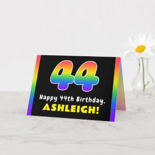 44. Geburtstag: Farbiger Regenbogen # 44, Individu Karte