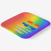 44. Geburtstag: Farbiges, lustiges Regenbogenmuste Pappteller (Gewinkelt)