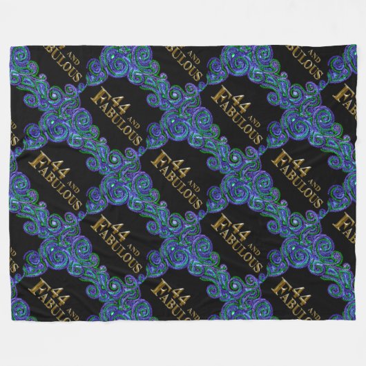 44. Geburtstag Fleecedecke (Vorderseite (Horizontal))