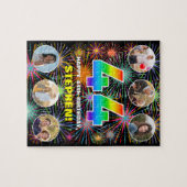 44. Geburtstag: Fun Rainbow #, Individuelle Name + Puzzle (Horizontal)