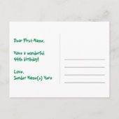 44. Geburtstag: Fun Stars Muster, Regenbogen 44, N Postkarte (Rückseite)