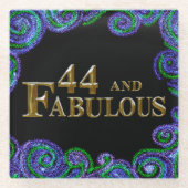 44. Geburtstag Glasuntersetzer (Vorderseite)