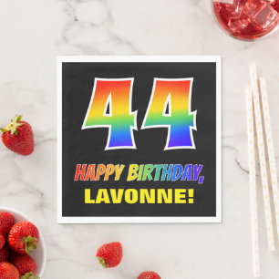 44. Geburtstag: kühl, Spaß, einfach, Regenbogen Serviette