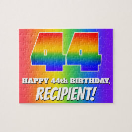 44. Geburtstag — mehrfarbiges Regenbogenmuster "44 Puzzle