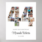 44. Geburtstag Nr. 44 Benutzerdefinierte FotoColla Poster (Vorne)