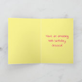 44. Geburtstag: Rosa Streifen & Herz, Regenbogen # Karte (Innenseite)