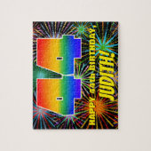44. Geburtstag: Spaß, bunte feierliche Feuerwerke Puzzle (Vertikal)