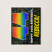 44. Geburtstag — Spaß, bunte Musiksymbole & "44" Puzzle (Vertikal)