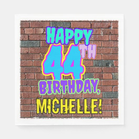 44. Geburtstag ~ Spaß, Urban Graffiti Inspiriert L Serviette (Vorderseite)