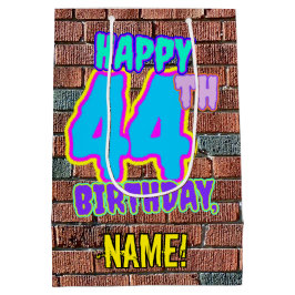 44. Geburtstag: Spaß, Urban Graffiti Inspiriert Lo Mittlere Geschenktüte