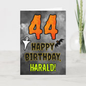 44. Geburtstag: unheimliches Halloween Thema + Ind Karte (Vorderseite)