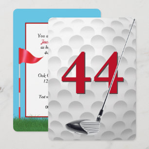 44. Geburtstags-Golf-Themenparty Einladung