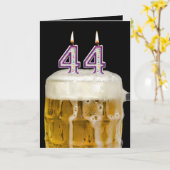 44. Geburtstagsbier auf schwarz Karte (Gelbe Blume)