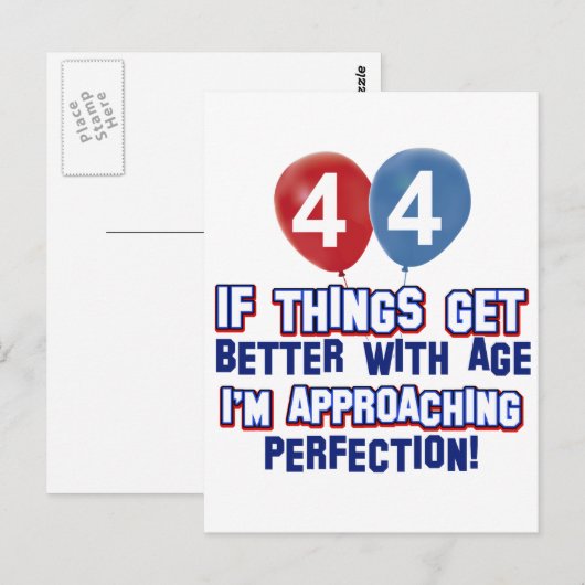 44. Geburtstagsdesign Postkarte (Vorne/Hinten)