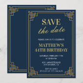 44. Geburtstagseinladungen Männer Save the Date Ma Einladung (Vorne/Hinten)