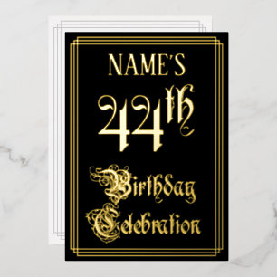 44. Geburtstagsfeier — Fancy Schrift & Benutzerdef Folieneinladung