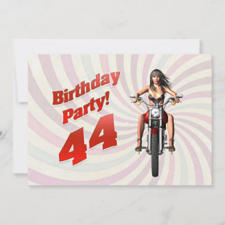 44. Geburtstagsfeier mit einem Mädchen auf einem M Einladung