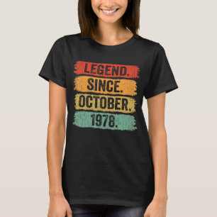44. Geburtstagsfeier Seit Oktober 1978 Retro Vint T-Shirt