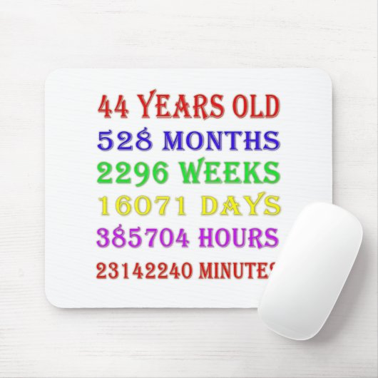 44. Geburtstagsfeiertage Mousepad (Mit Mouse)
