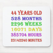 44. Geburtstagsfeiertage Mousepad (Vorne)