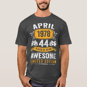 44. Geburtstagsgeschenk Männer Vintage April 1978 T-Shirt