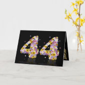 44. Geburtstagskarte mit blumigen Buchstaben Karte (Gelbe Blume)