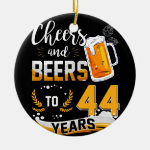 44. Geburtstagsparty Cheers & Biere bis 44 Jahre Keramik Ornament
