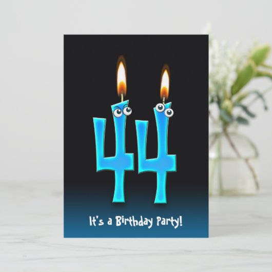 44. Geburtstagsparty Einladung (Stehend Vorderseite)