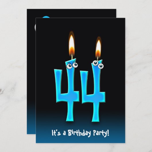 44. Geburtstagsparty Einladung (Vorne/Hinten)