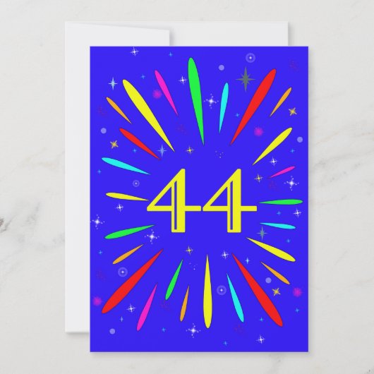 44. Geburtstagsparty Einladung Explosion (Vorderseite)