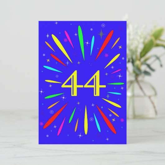 44. Geburtstagsparty Einladung Explosion (Stehend Vorderseite)