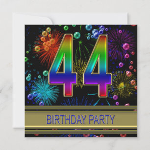 44. Geburtstagsparty Einladung mit Blasen