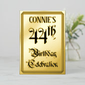 44. Geburtstagsparty — Elegantes Script + Individu Folieneinladung (Stehend vorne)