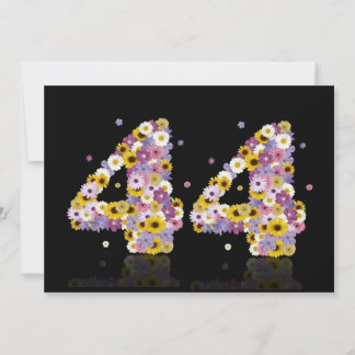 44. Geburtstagsparty mit Blumenbriefen Einladung