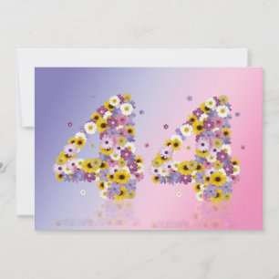 44. Geburtstagsparty mit Blumenbriefen Einladung