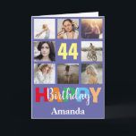 44. Happy Geburtstag Foto Collage Moderne sehr Per Karte<br><div class="desc">44. Happy Geburtstag Foto Collage Moderne sehr Peri Karte mit personalisiertem Namen. Für weitere Anpassungen klicken Sie bitte auf die Schaltfläche "Anpassen" und verwenden Sie unser Designwerkzeug,  um diese Vorlage zu ändern.</div>