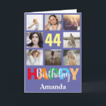 44. Happy Geburtstag Foto Collage Moderne sehr Per Karte<br><div class="desc">44. Happy Geburtstag Foto Collage Moderne sehr Peri Karte mit personalisiertem Namen. Für weitere Anpassungen klicken Sie bitte auf die Schaltfläche "Anpassen" und verwenden Sie unser Designwerkzeug,  um diese Vorlage zu ändern.</div>