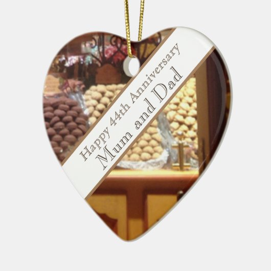 44. Hochzeitstag Keramik Ornament (Links)