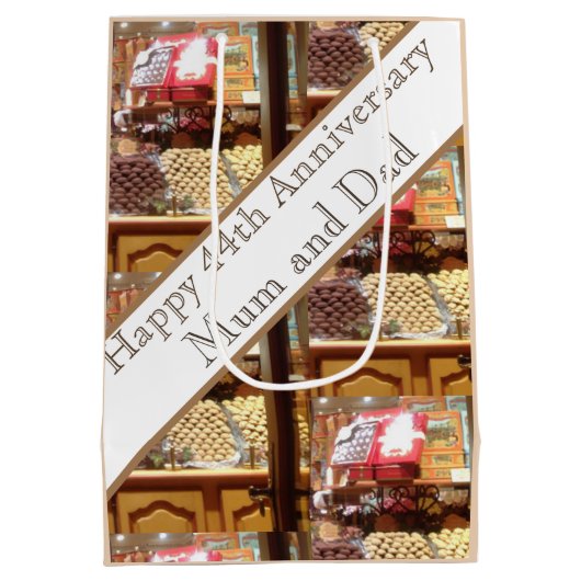 44. Hochzeitstag Mittlere Geschenktüte (Rückseite)