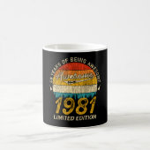 44 Jahre alt 1981 Retro Phantastisch 44. Geburtsta Kaffeetasse (Mittel)