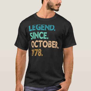 44 Jahre alte Legende seit Oktober 1978 44. Geburt T-Shirt
