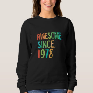 44 Jahre Altes Mädchen Herz Blumendekor Phantastis Sweatshirt
