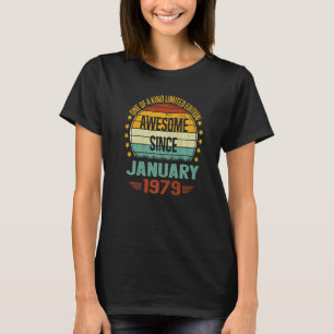 44 Jahre Phantastisch seit Januar 1979 44. Geburts T-Shirt