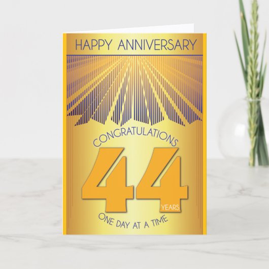 44-jähriges Nüchternheitsjubiläum | Golden Ray 12- Karte (Vorderseite)