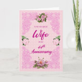44. Jubiläum für Ehefrau mit Pink Roses Card Karte (Vorderseite)