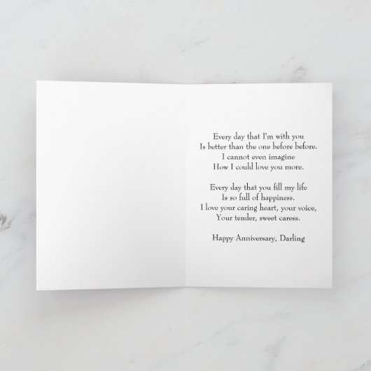 44. Jubiläum für Ehefrau mit Pink Roses Card Karte (Innenseite)