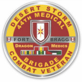 44. Medizinische Brigade Wüste Sturm Veteran Aufkleber (Vorderseite)